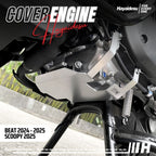 Hayaidesu ENGINE COVER Pelindung Bawah Mesin Motor Honda BEAT (2024 - 2025), SCOOPY 2025