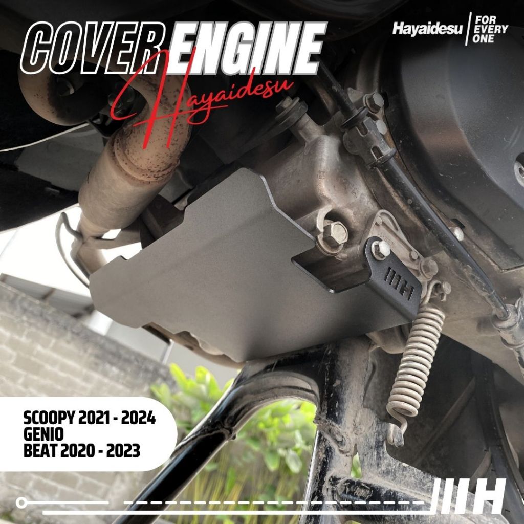Hayaidesu ENGINE COVER Pelindung Bawah Mesin Motor Honda GENIO, BEAT (2020-2023) & SCOOPY (2021-2024)