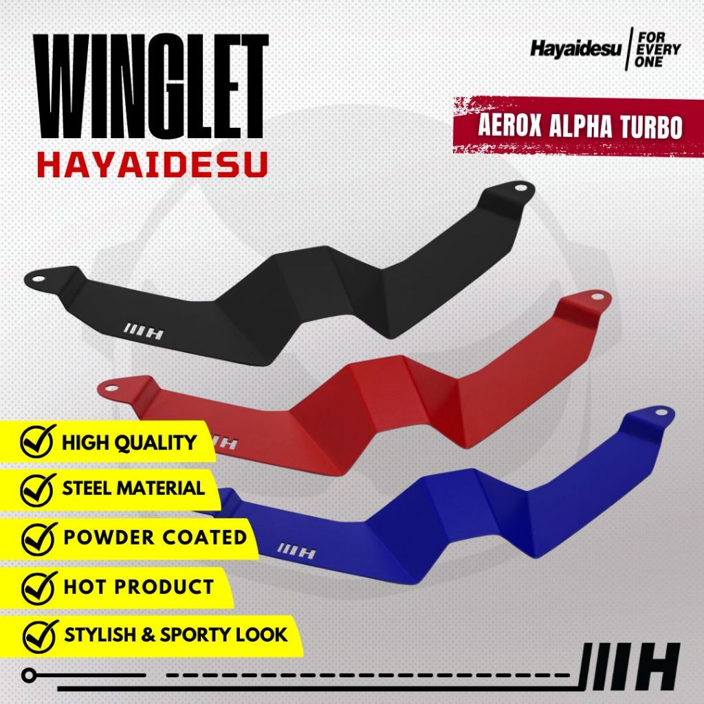 Hayaidesu Winglet Bawah Aerox ALPHA (Turbo/Standard/Cybercity) - Steel Material High Quality