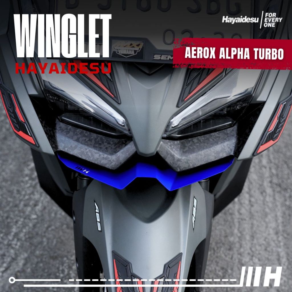 Hayaidesu Winglet Bawah Aerox ALPHA (Turbo/Standard/Cybercity) - Steel Material High Quality
