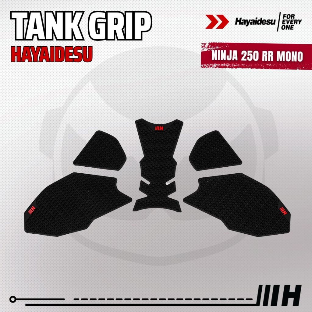 Hayaidesu Tank Pad & Tank Grip Cover Ninja 250 RR MONO - Piranha Skin Motive