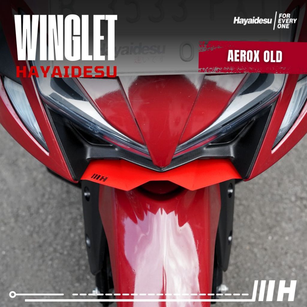 Hayaidesu Winglet Bawah Aerox OLD (2016-2020) - Steel Material Sporty Look High Quality