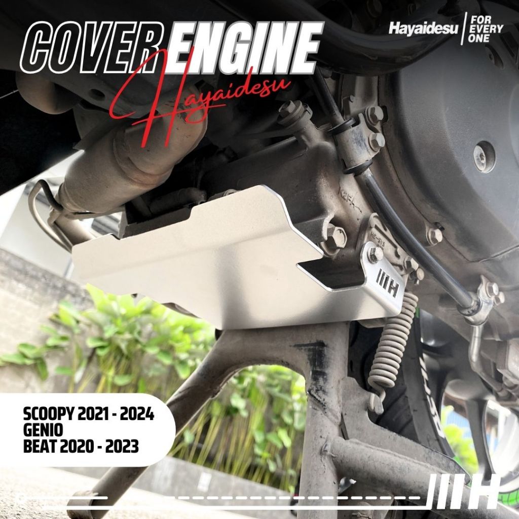 Hayaidesu ENGINE COVER Pelindung Bawah Mesin Motor Honda GENIO, BEAT (2020-2023) & SCOOPY (2021-2024)