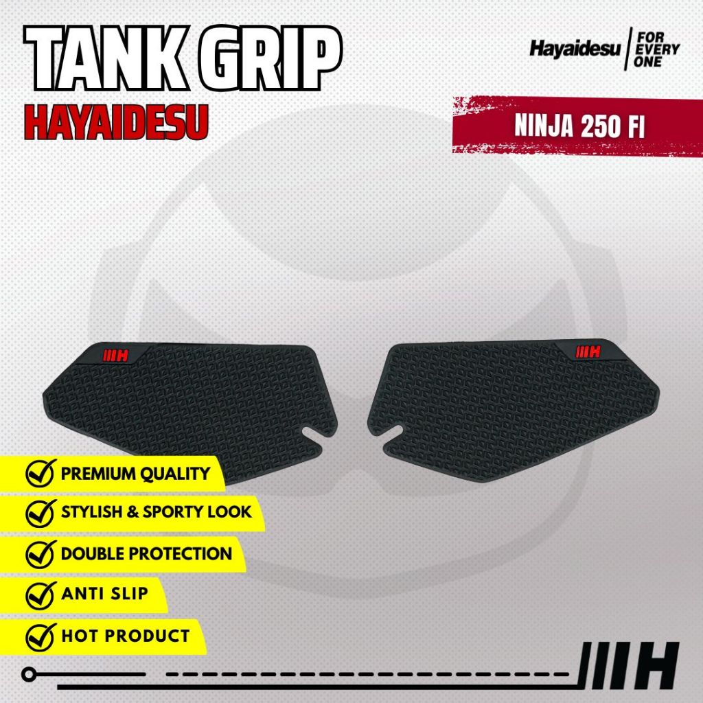 Hayaidesu Tank Grip Kawasaki NINJA 250FI - Piranha Skin Motive