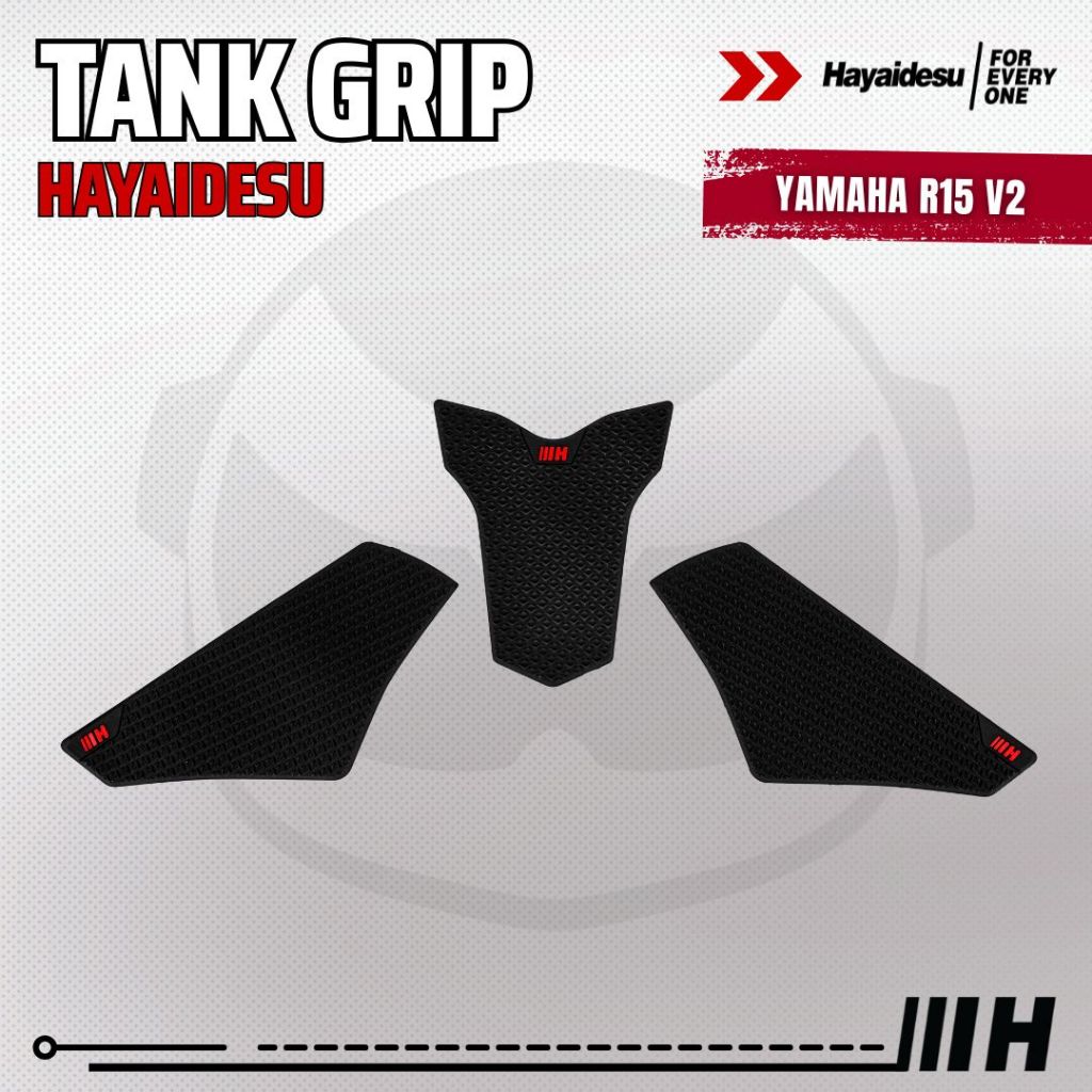 Hayaidesu Tank Pad & Tank Grip Yamaha R15 V2 - Piranha Skin Motive