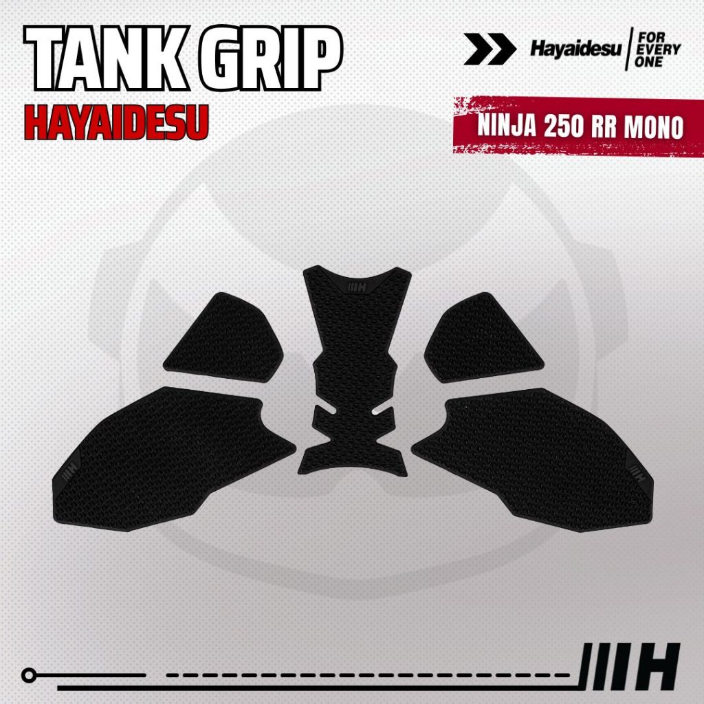Hayaidesu Tank Pad & Tank Grip Cover Ninja 250 RR MONO - Piranha Skin Motive