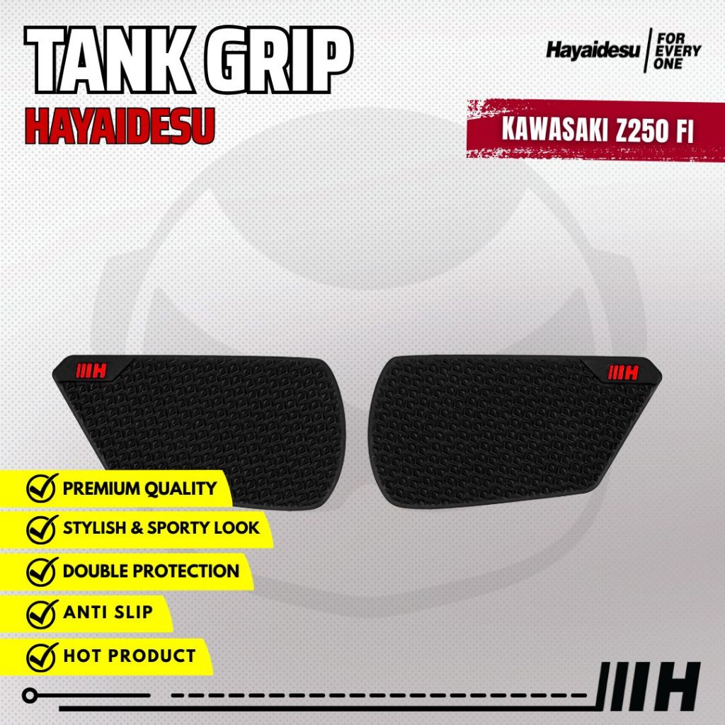 Hayaidesu Tank Grip Kawasaki Z250 FI - Piranha Skin Motive