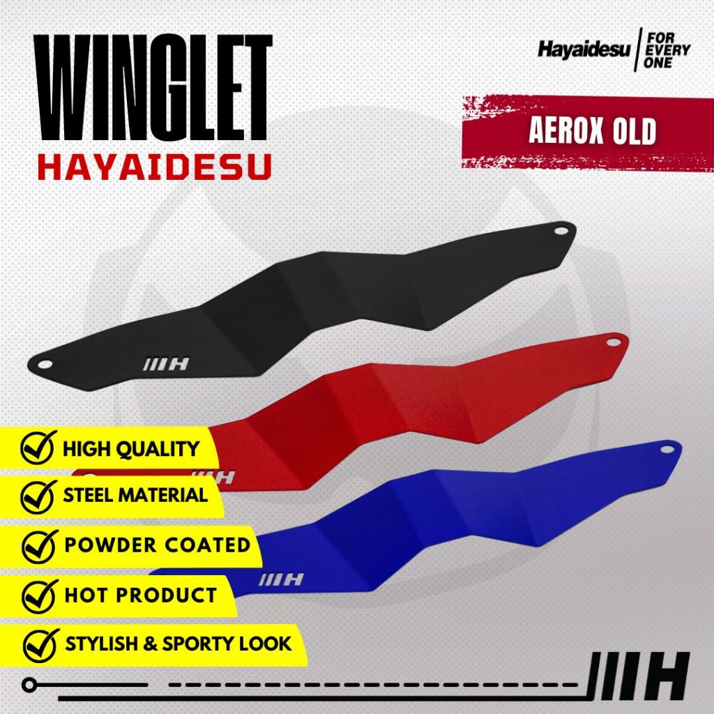 Hayaidesu Winglet Bawah Aerox OLD (2016-2020) - Steel Material Sporty Look High Quality