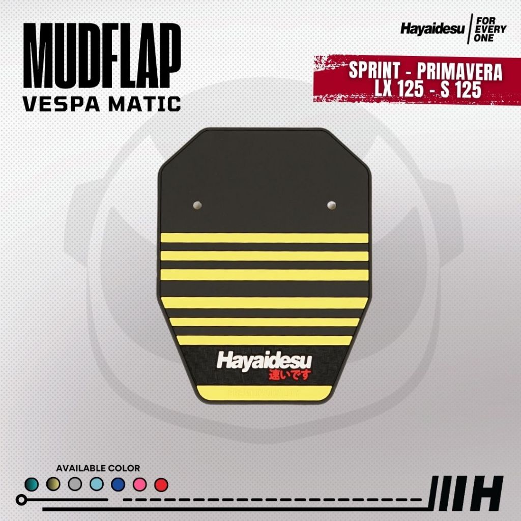 Hayaidesu Mudflap Vespa Matic Sprint, Primavera, LX 125, S 125 Penahan Lumpur - Premium Quality
