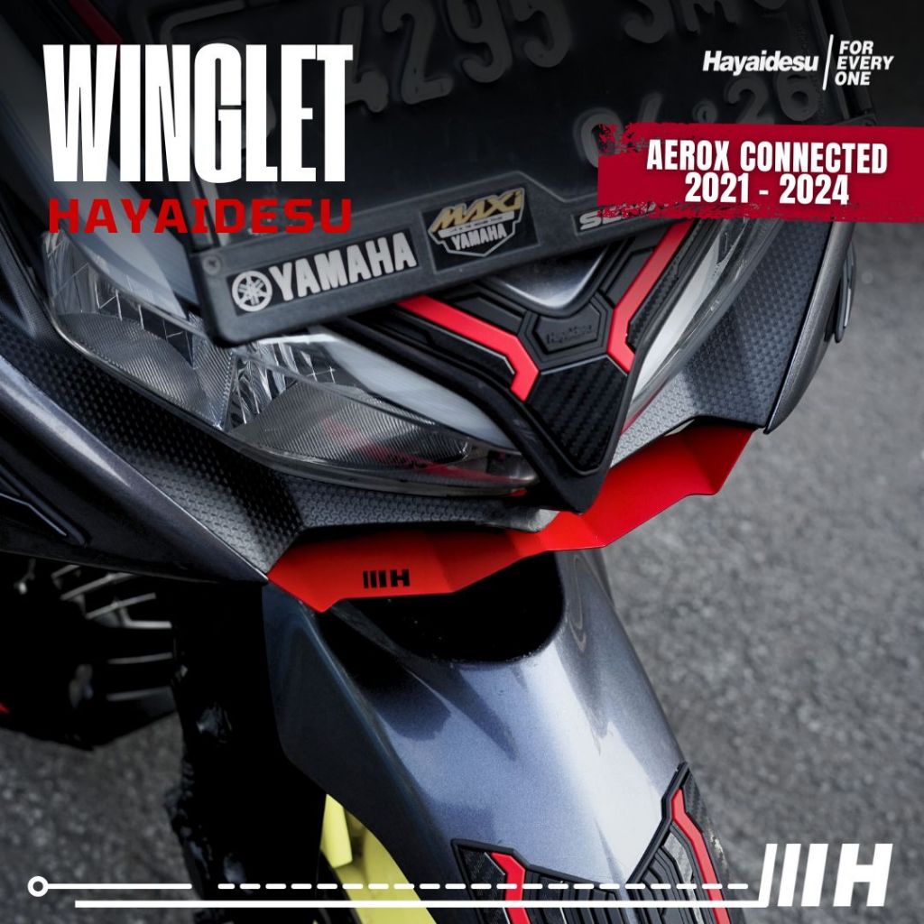 Hayaidesu Winglet Bawah New Aerox Connected (2021-2024) - Steel Material High Quality