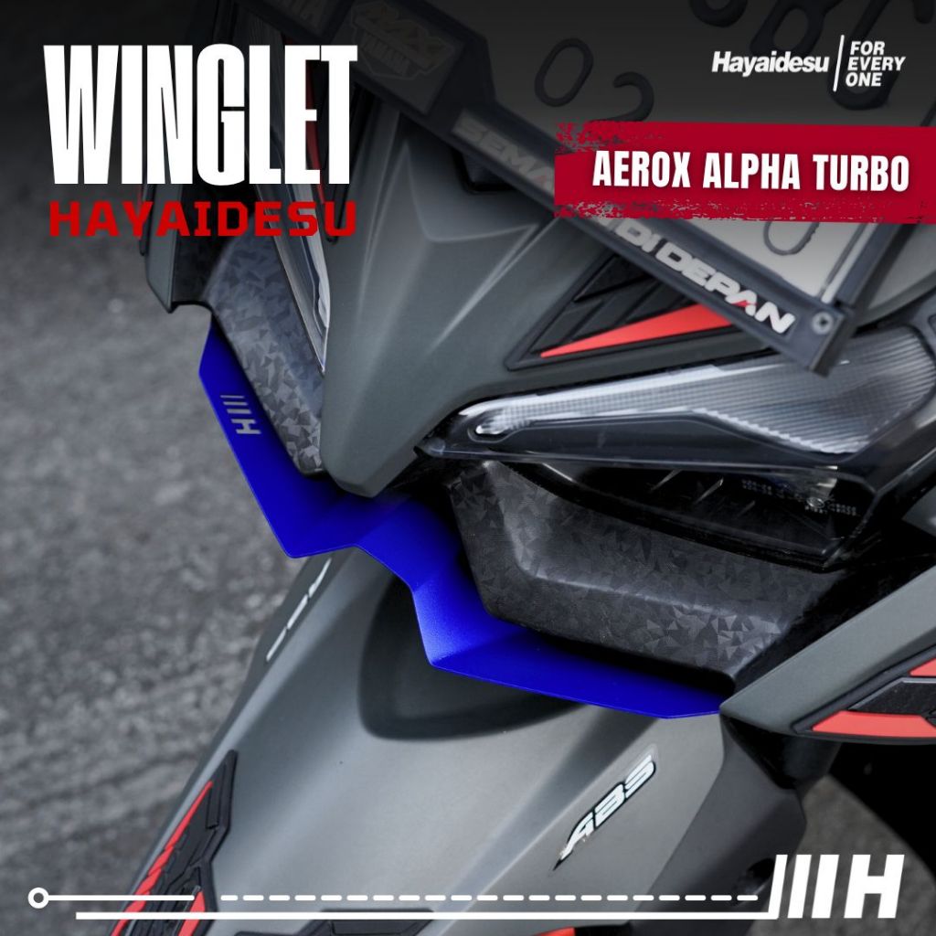 Hayaidesu Winglet Bawah Aerox ALPHA (Turbo/Standard/Cybercity) - Steel Material High Quality