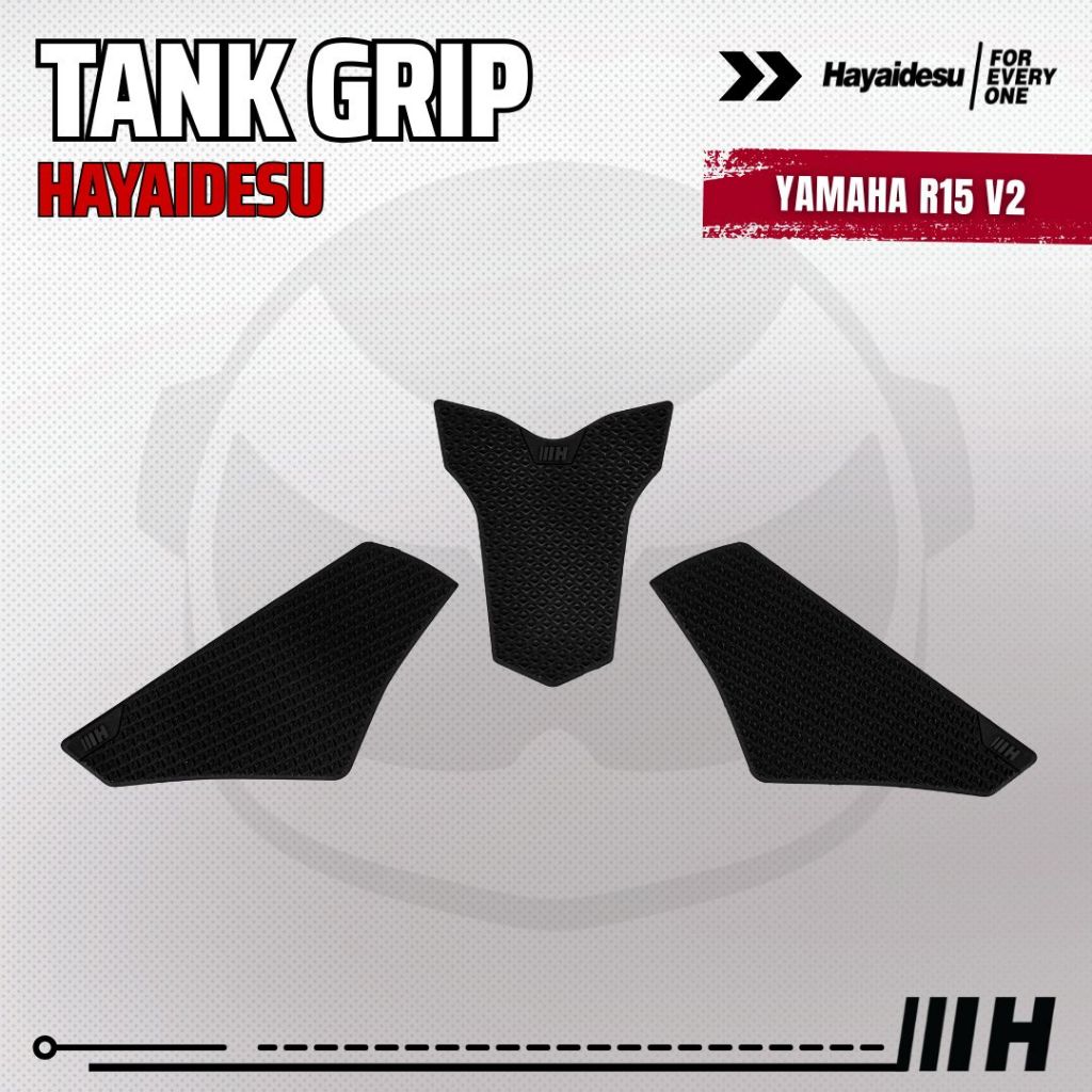 Hayaidesu Tank Pad & Tank Grip Yamaha R15 V2 - Piranha Skin Motive