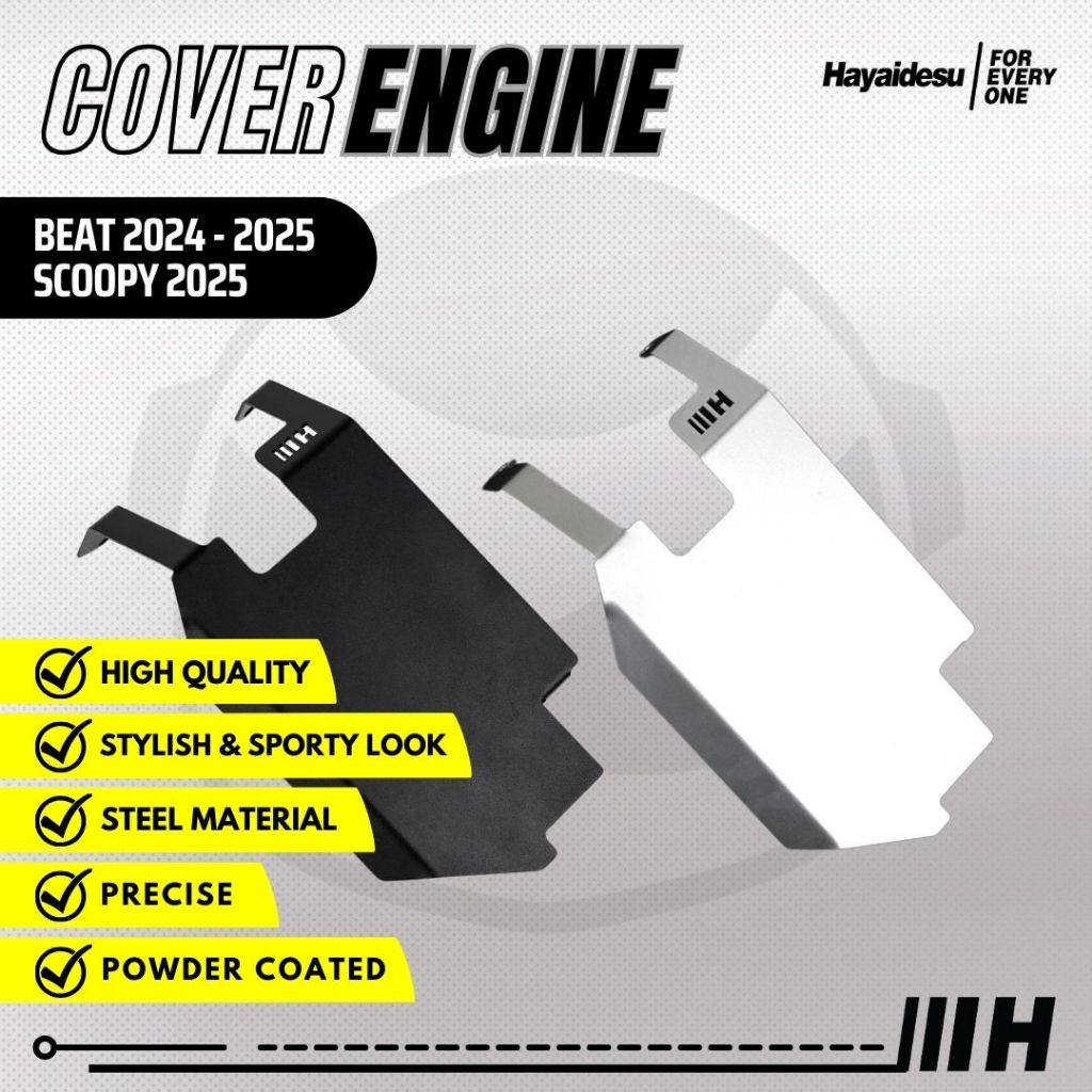 Hayaidesu ENGINE COVER Pelindung Bawah Mesin Motor Honda BEAT (2024 - 2025), SCOOPY 2025