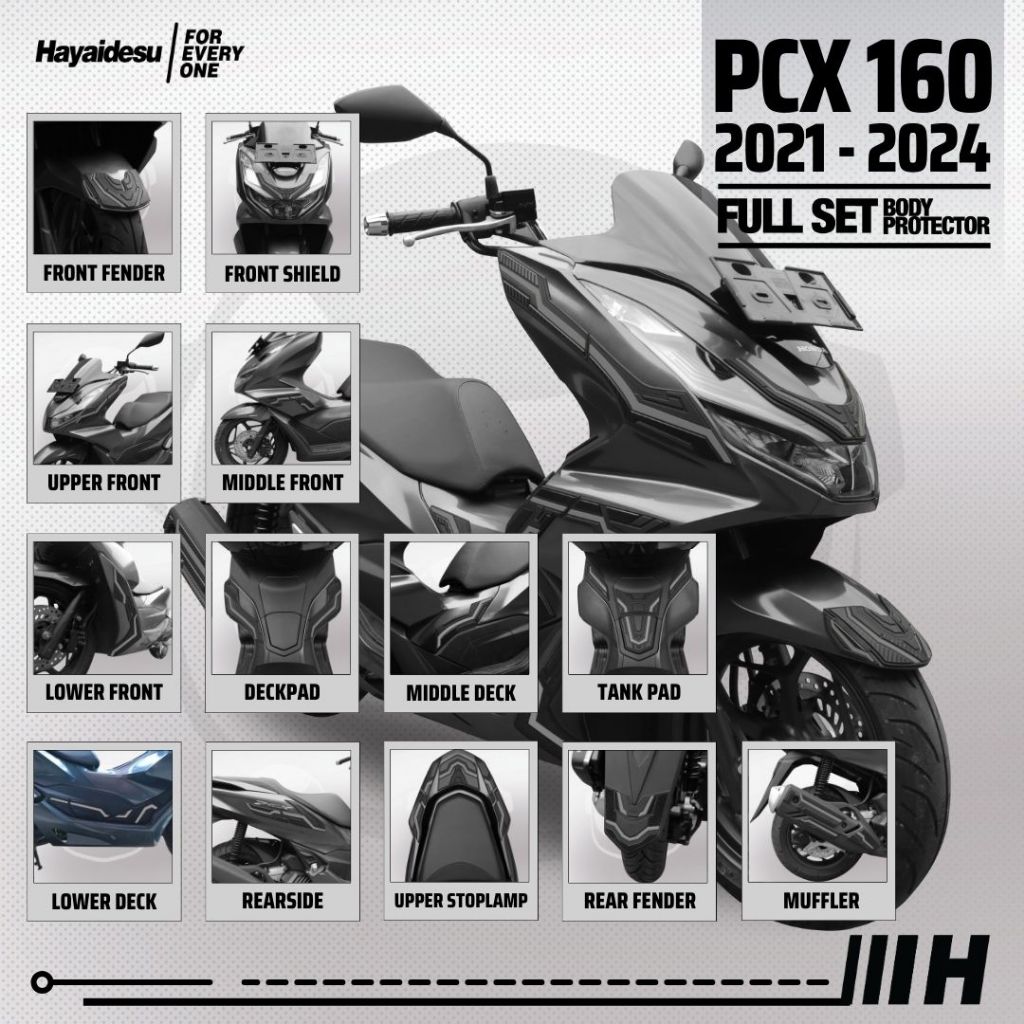 Hayaidesu Body Protector PCX 160 (2021-2024) Full Set Cover