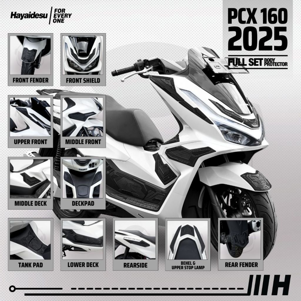 Hayaidesu PCX 160 2025 (CBS/ABS/RoadSync) Paket FULL SET Body Protector Cover