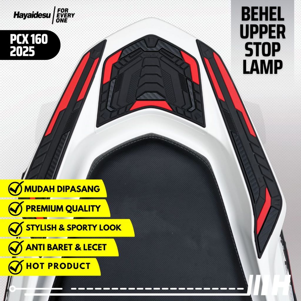Hayaidesu Honda PCX 160 2025 (CBS/ABS/RoadSync) Body Protector Upper Stop Lamp & Behel Cover