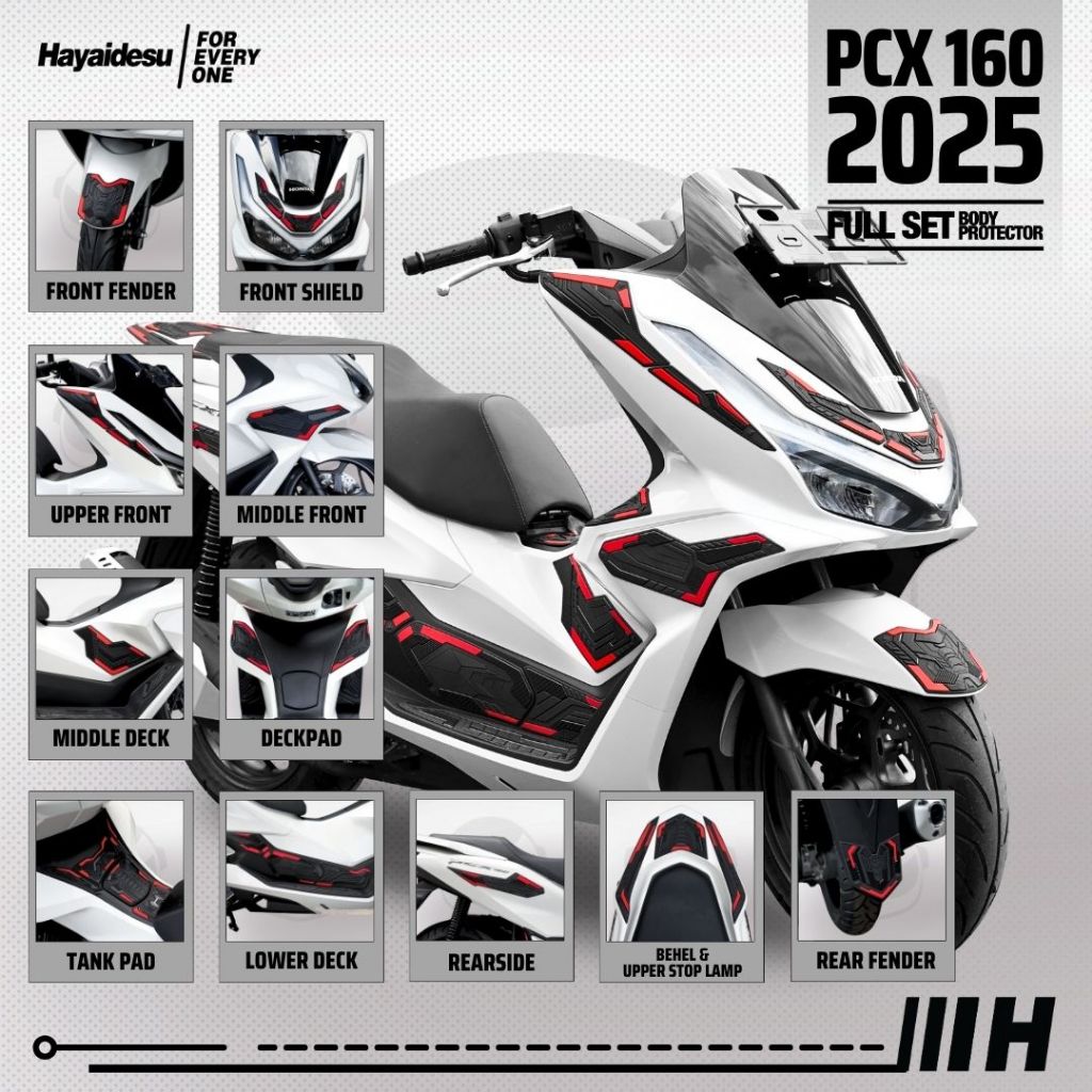 Hayaidesu PCX 160 2025 (CBS/ABS/RoadSync) Paket FULL SET Body Protector Cover