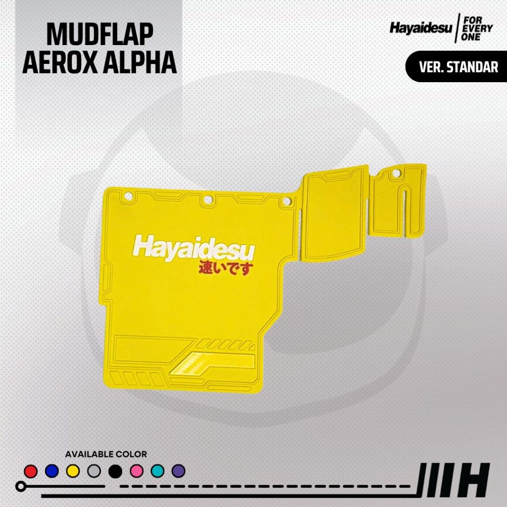 Hayaidesu Mudflap Penahan Lumpur AEROX Alpha (Standard & Cyber City) - Premium Quality
