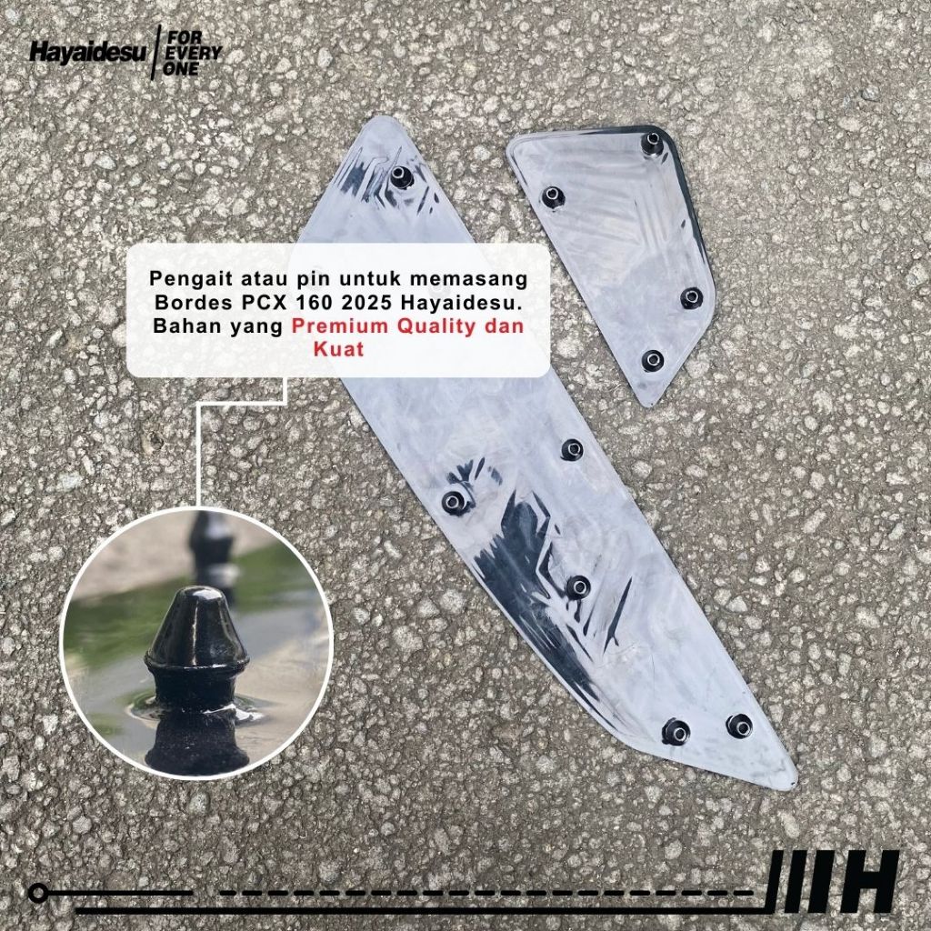 Hayaidesu Floor Step Boardrest Karpet Motor Honda PCX 160 2025 (CBS/ABS/RoadSync) Bordes - Premium