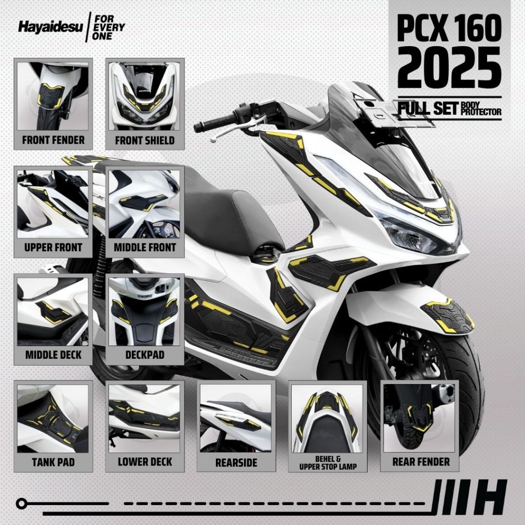 Hayaidesu PCX 160 2025 (CBS/ABS/RoadSync) Paket FULL SET Body Protector Cover