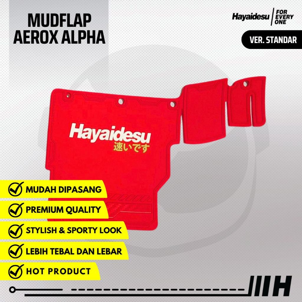Hayaidesu Mudflap Penahan Lumpur AEROX Alpha (Standard & Cyber City) - Premium Quality