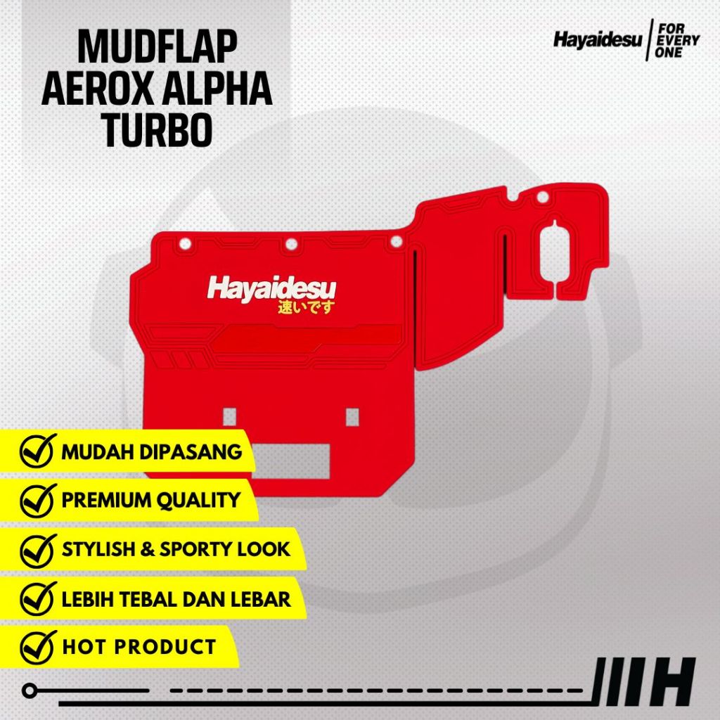 Hayaidesu Mudflap Yamaha AEROX ALPHA TURBO Penahan Lumpur - Premium Quality
