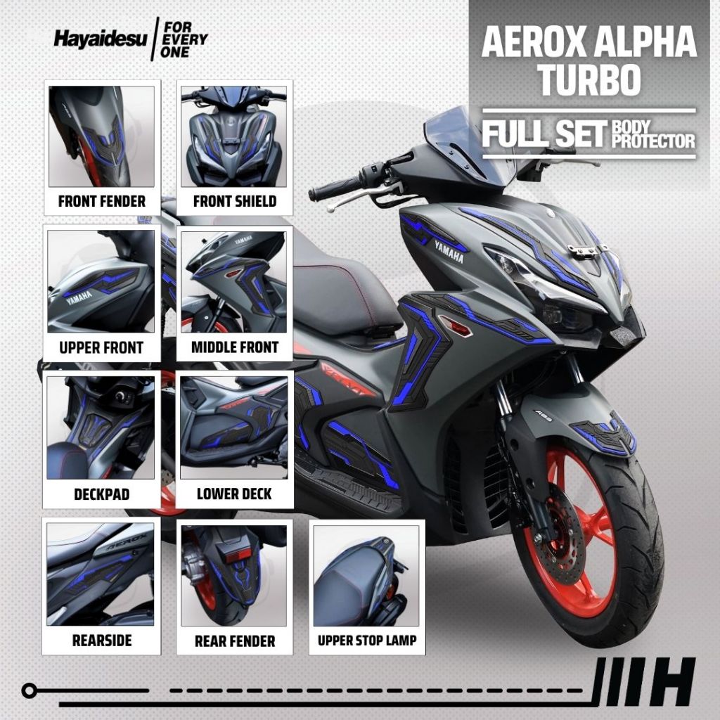 Hayaidesu Yamaha AEROX ALPHA (Standard/Cyber City/Turbo) Paket FULL SET Body Protector Cover