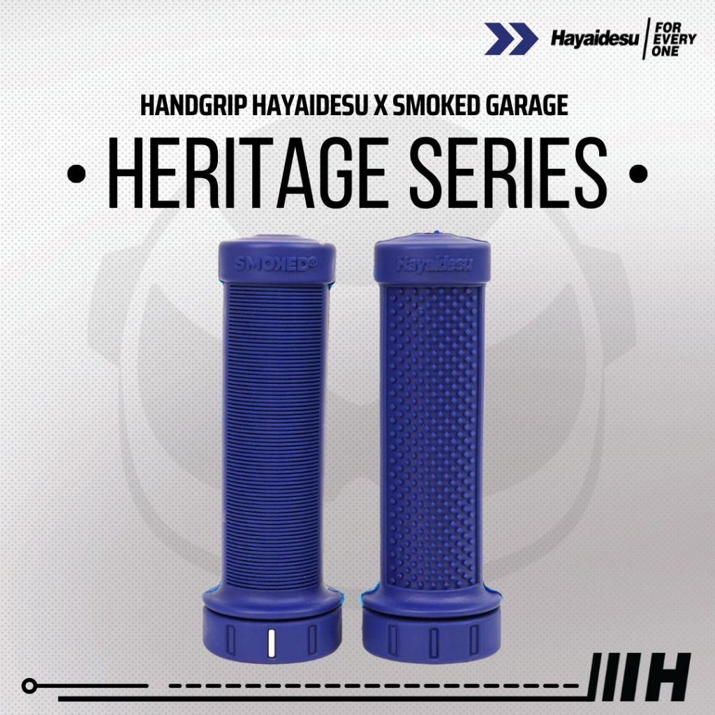 Hayaidesu x Smoked Garage Hand Grip HERITAGE Series (Ujung Tertutup) Vespa Classic/Manual Handgrip