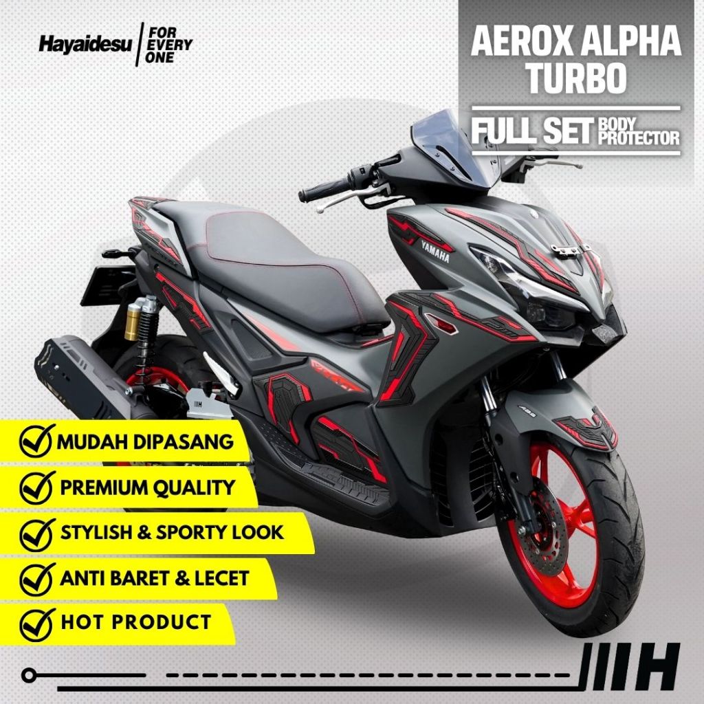 Hayaidesu Yamaha AEROX ALPHA (Standard/Cyber City/Turbo) Paket FULL SET Body Protector Cover