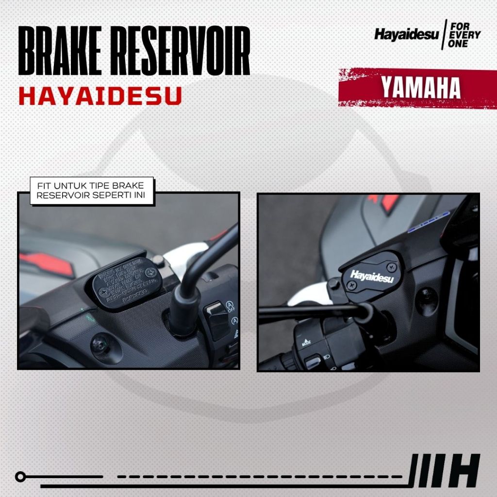 Hayaidesu Brake Reservoir Cover Tutup Tabung Minyak Rem CNC YAMAHA AEROX NMAX LEXI R15