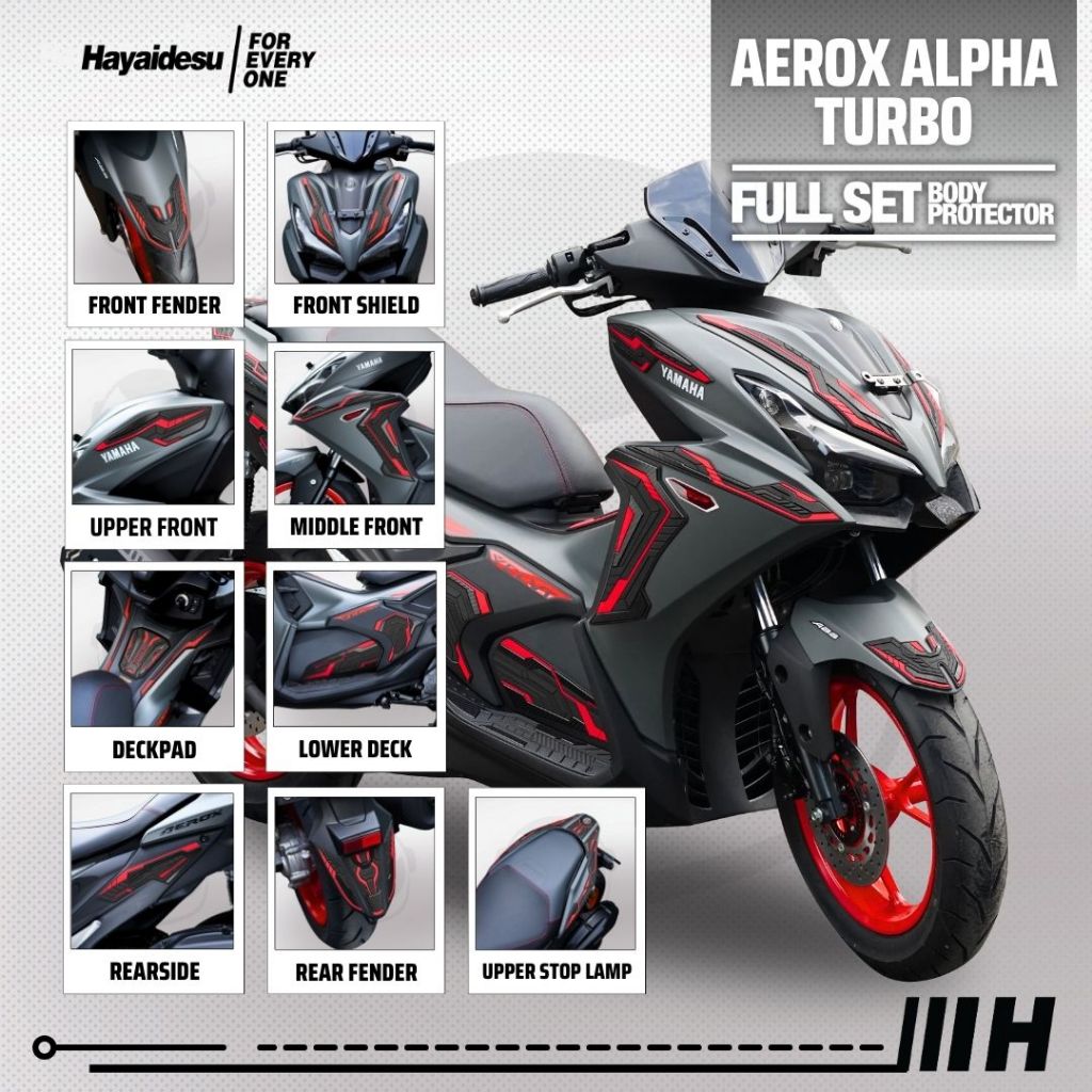 Hayaidesu Yamaha AEROX ALPHA (Standard/Cyber City/Turbo) Paket FULL SET Body Protector Cover