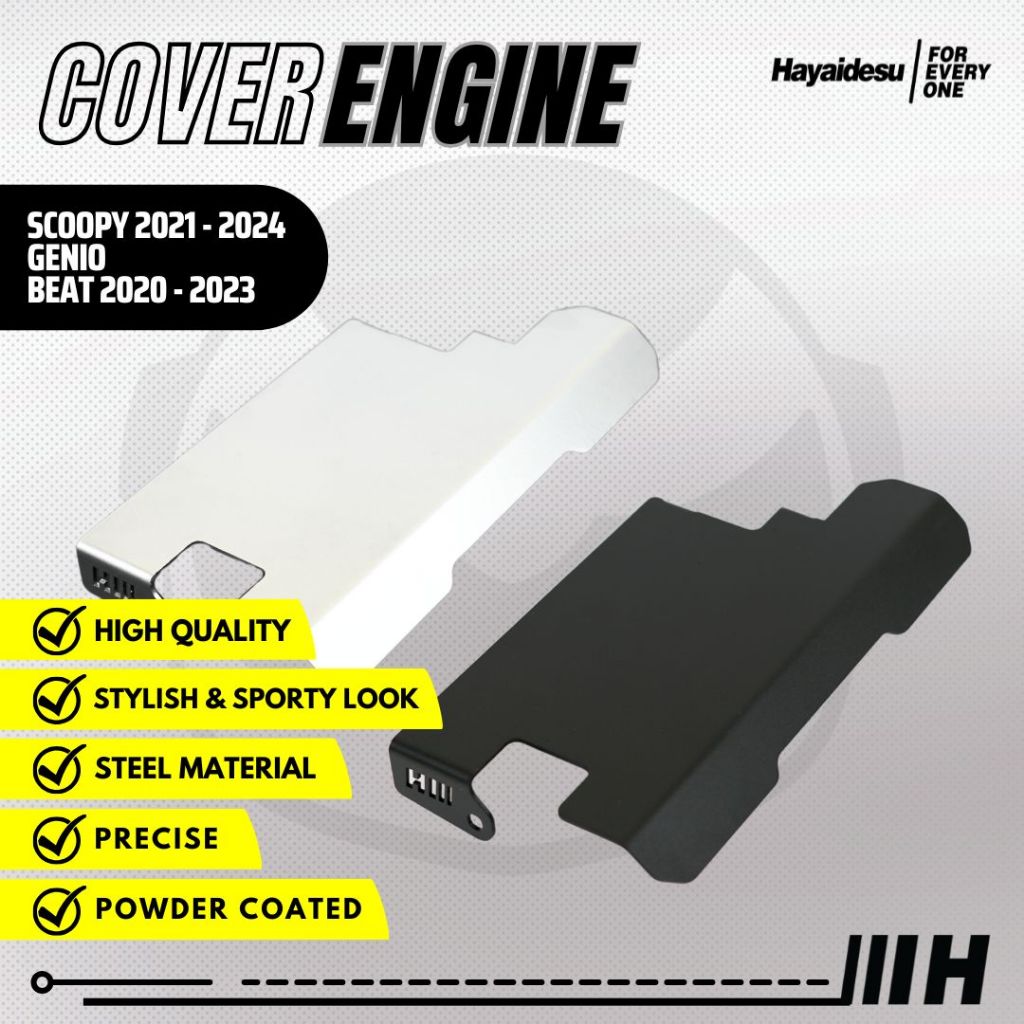 Hayaidesu ENGINE COVER Pelindung Bawah Mesin Motor Honda GENIO, BEAT (2020-2023) & SCOOPY (2021-2024)
