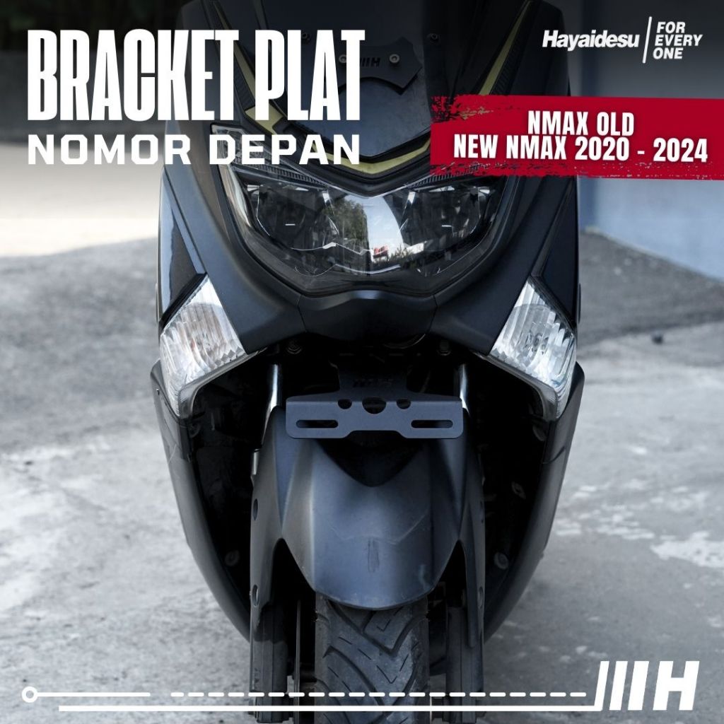 Hayaidesu Bracket Plate Number Depan Yamaha NMAX OLD & New NMAX - Dudukan Plat Nomor Depan