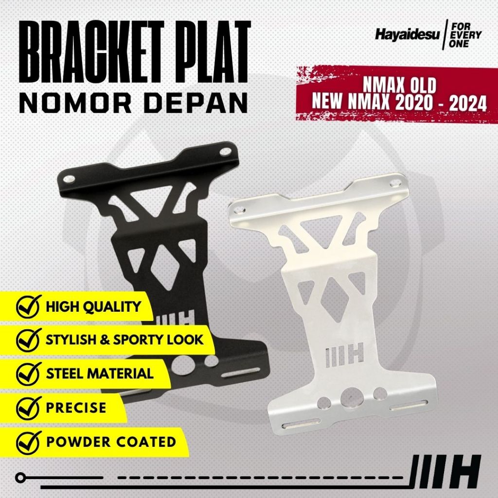 Hayaidesu Bracket Plate Number Depan Yamaha NMAX OLD & New NMAX - Dudukan Plat Nomor Depan
