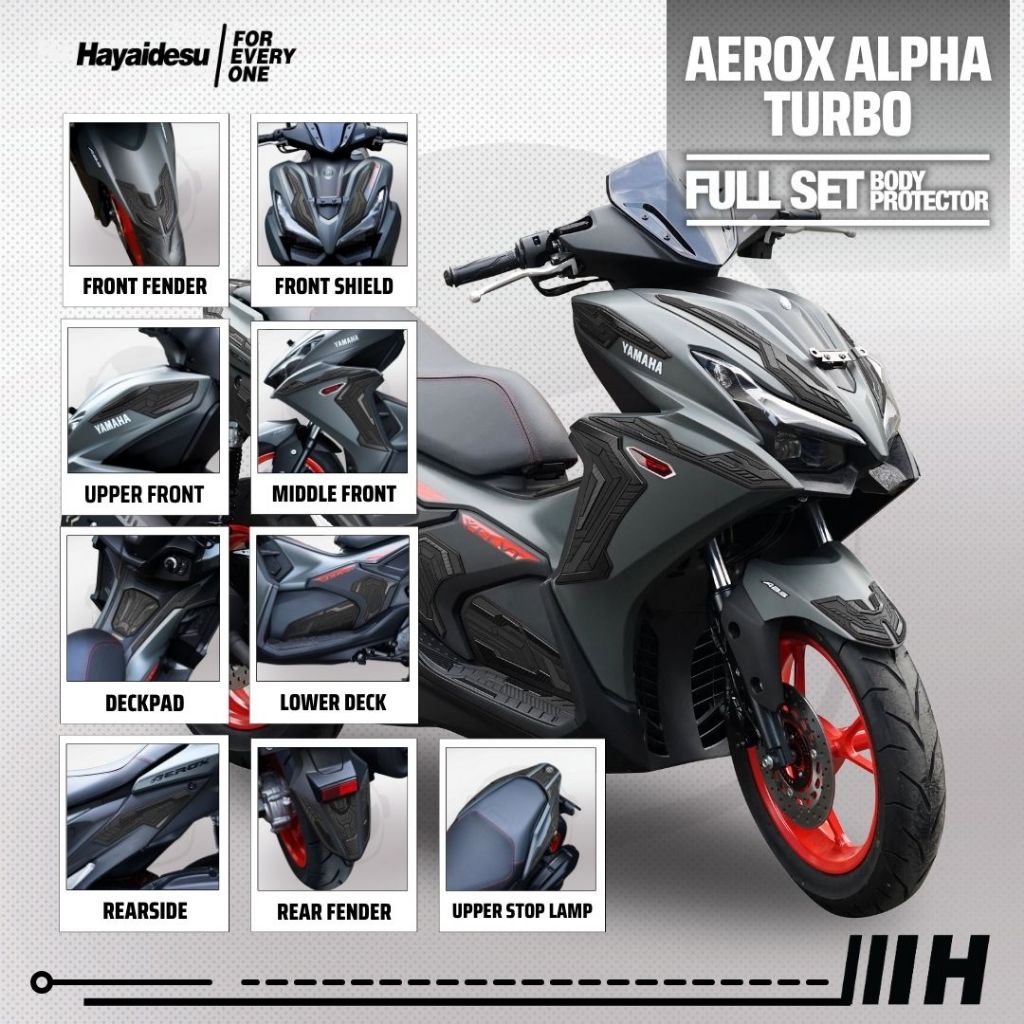 Hayaidesu Yamaha AEROX ALPHA (Standard/Cyber City/Turbo) Paket FULL SET Body Protector Cover