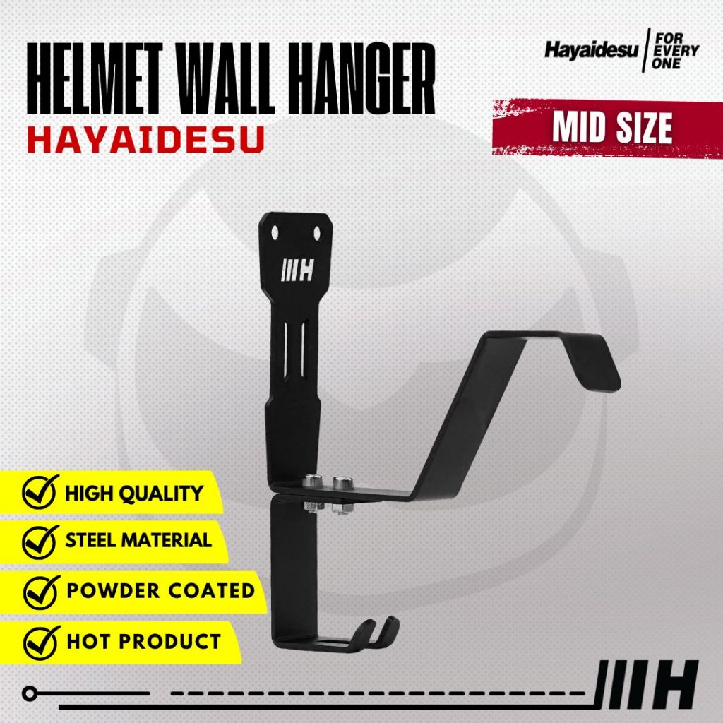 Hayaidesu Helmet Wall Hanger Plat Gantungan Helm Dinding