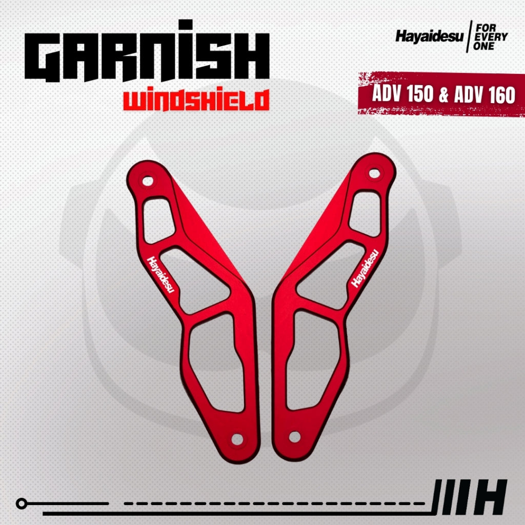 Hayaidesu Garnish Windshield ADV 150 & ADV 160 - Full CNC Anodize