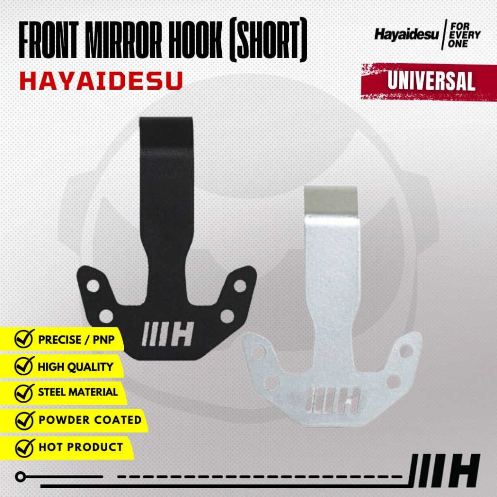 Hayaidesu Front Mirror Hook Plat Gantungan Barang Spion Motor - Universal