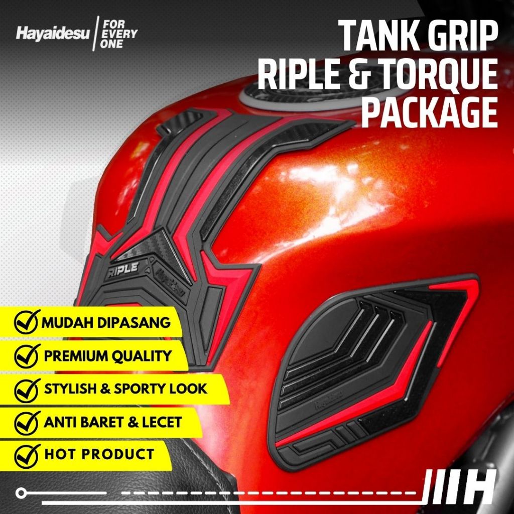 Hayaidesu RIPLE & TORQUE Package - Universal Tank Grip Pad Motorsport