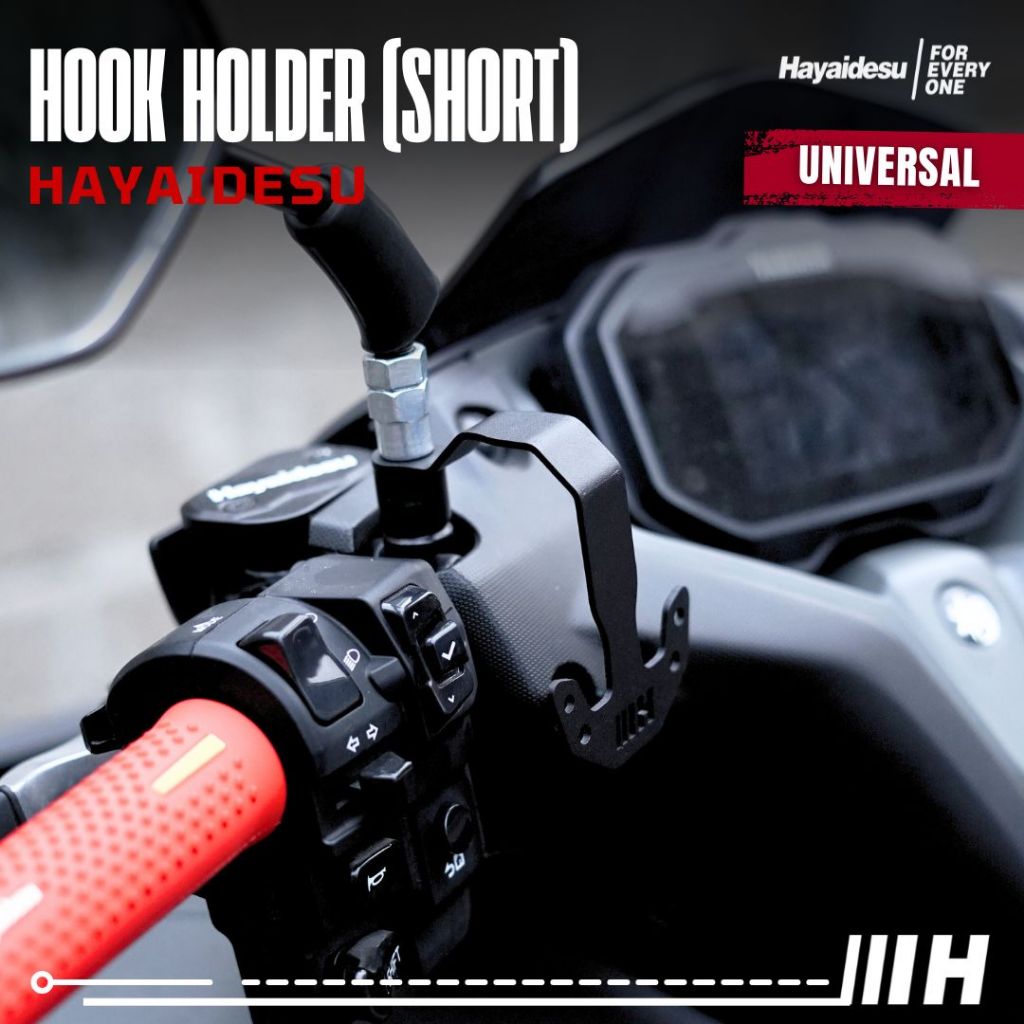 Hayaidesu Front Mirror Hook Plat Gantungan Barang Spion Motor - Universal