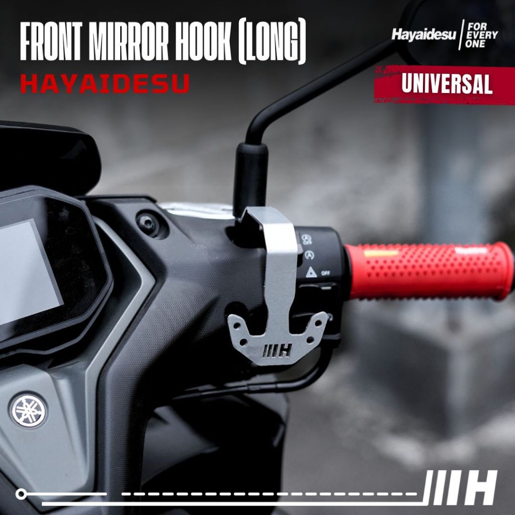 Hayaidesu Front Mirror Hook Plat Gantungan Barang Spion Motor - Universal