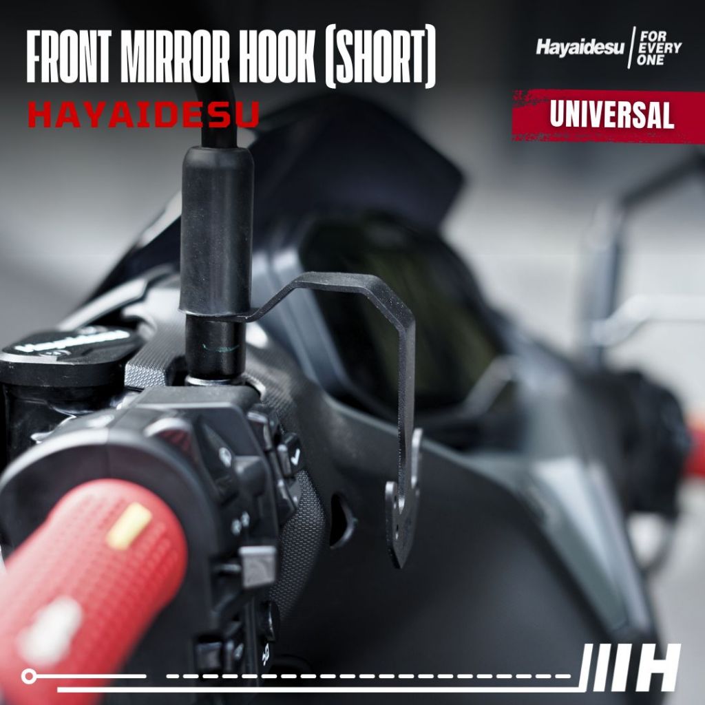Hayaidesu Front Mirror Hook Plat Gantungan Barang Spion Motor - Universal