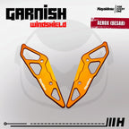 Hayaidesu Garnish Windshield AEROX Old, AEROX Connected, AEROX Alpha (Luar/Outside) - Full CNC Anodize