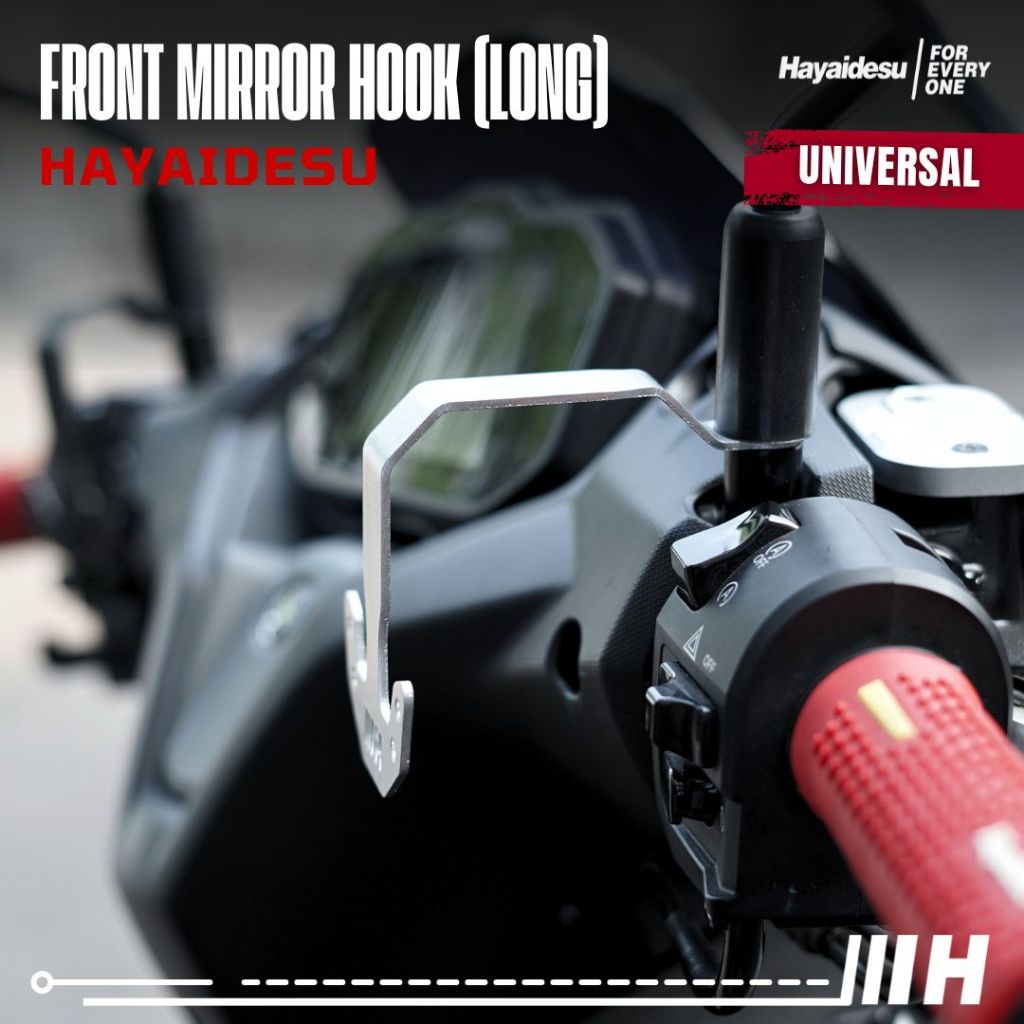 Hayaidesu Front Mirror Hook Plat Gantungan Barang Spion Motor - Universal