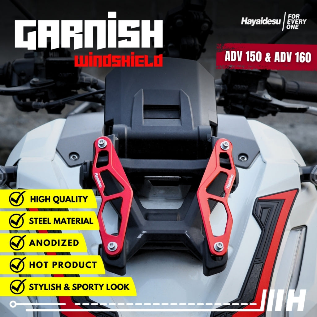Hayaidesu Garnish Windshield ADV 150 & ADV 160 - Full CNC Anodize