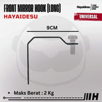 Hayaidesu Front Mirror Hook Plat Gantungan Barang Spion Motor - Universal