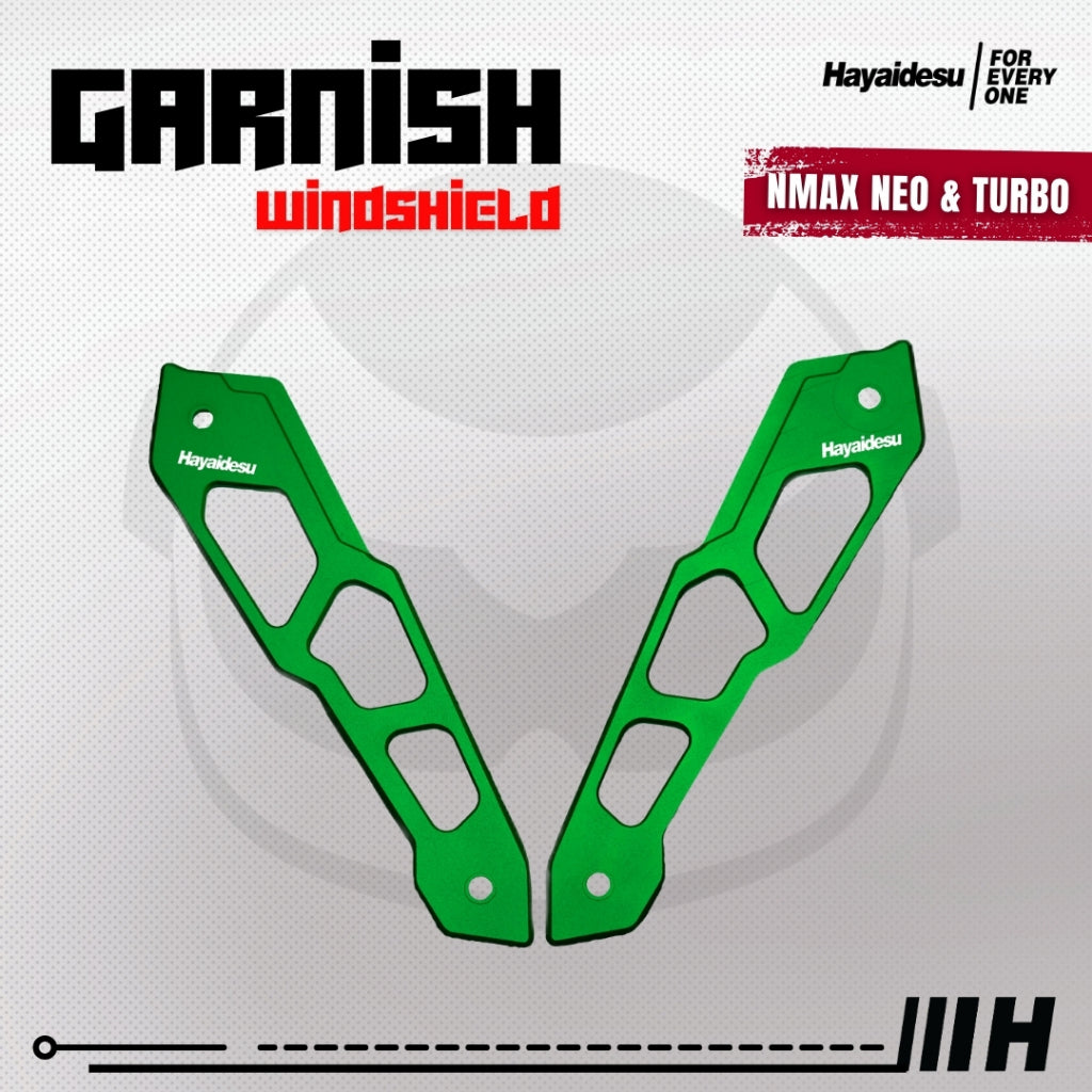 Hayaidesu Garnish Windshield NMAX NEO & NMAX TURBO - Full CNC Anodize