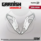 Hayaidesu Garnish Windshield AEROX Old, AEROX Connected, AEROX Alpha (Luar/Outside) - Full CNC Anodize