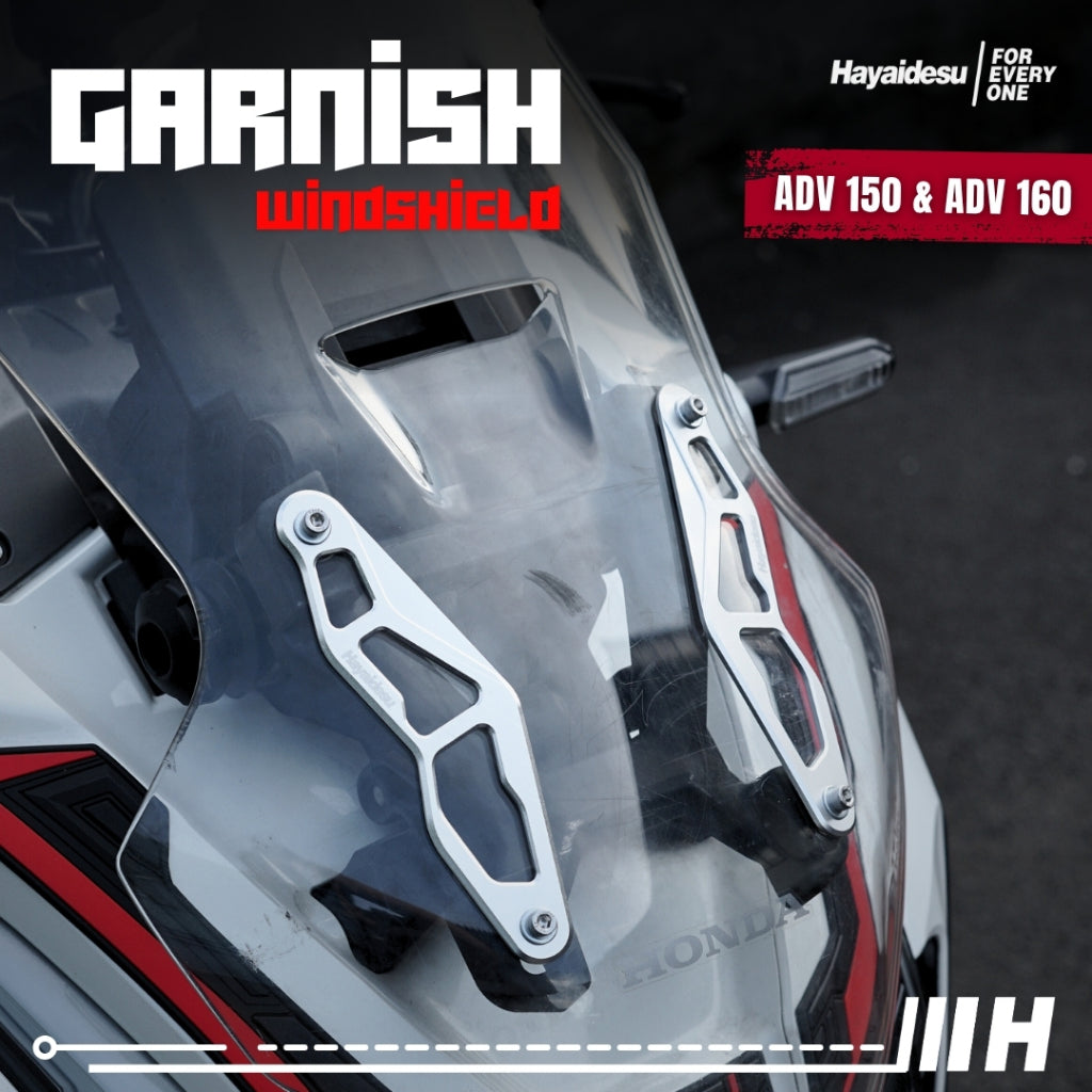 Hayaidesu Garnish Windshield ADV 150 & ADV 160 - Full CNC Anodize
