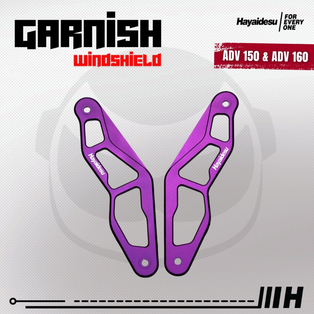 Hayaidesu Garnish Windshield ADV 150 & ADV 160 - Full CNC Anodize